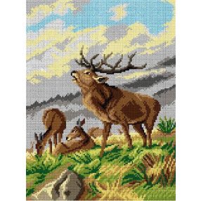 2948J Carl Friedrich Deiker -  Szarvasok 30x40 cm