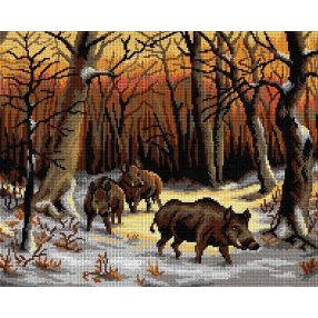 2993M Rosa Bonheur - Vaddisznók a hóban 40x50 cm