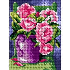 3021F Rózsaszín rózsák 18x24 cm