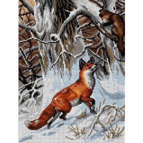 2974J Carl Friedrich Deiker - Vadászó róka 30x40 cm