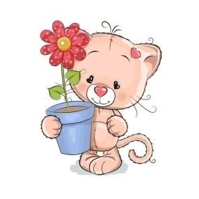 WD2367 Kitten with Gift 20x30 cm