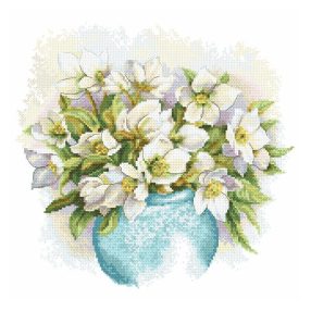 Z10216 White hellebores 30x30 cm