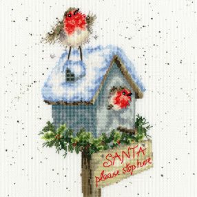 xhd55 Santa Please Stop Here 26x26 cm