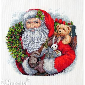 SK133 Santa with Wreath 20x20 cm