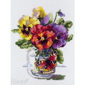 SK153 Árvácskák és pillangó 16x17 cm