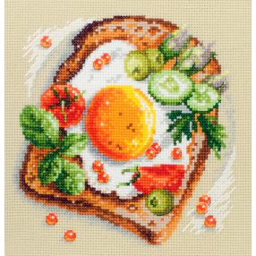 ci-120-092 Fried Eggs Toast 16x16 cm