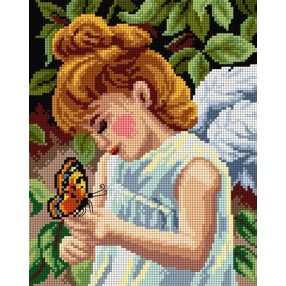 3121H Kislány pillangóval 24x30 cm