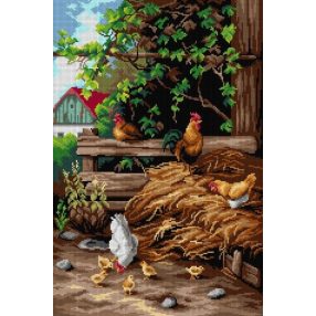3116Q Franz Xavier B.-Kakasok és tyúkok 40x60 cm