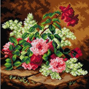 3073L Baul de Longpre-Rózsák és mahagóni 40x40 cm