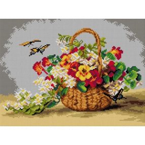 3069J Paul de Longpre-Egy kosár virág 30x40 cm