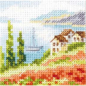 0-199 Poppies at the Sea 7x7 cm