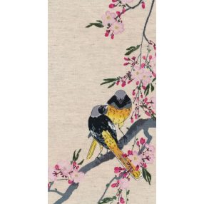 S1238 Redstart on a Cherry Branch 29x52 cm