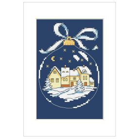 ZU10235-01 Christmas ball with a town 15x21 cm
