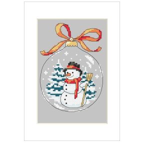 ZU10236-01 Christmas ball with a snowman 15x21 cm