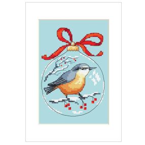 ZU10237-01 Christmas ball with a bird 15x21 cm