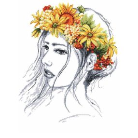 Z10231 Őszi hölgy 30x40 cm