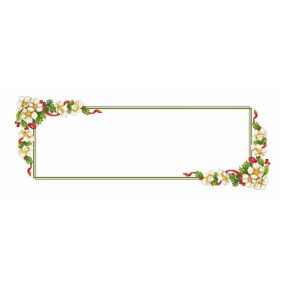 ZU10194 Christmas table runner with flowers 110x45 cm