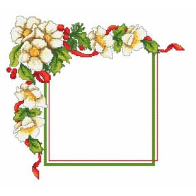 ZU10195 Christmas napkin with flowers 45x45 cm