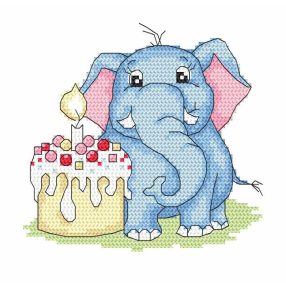 Z10241 Elephant - My 1st birthday 15x15 cm