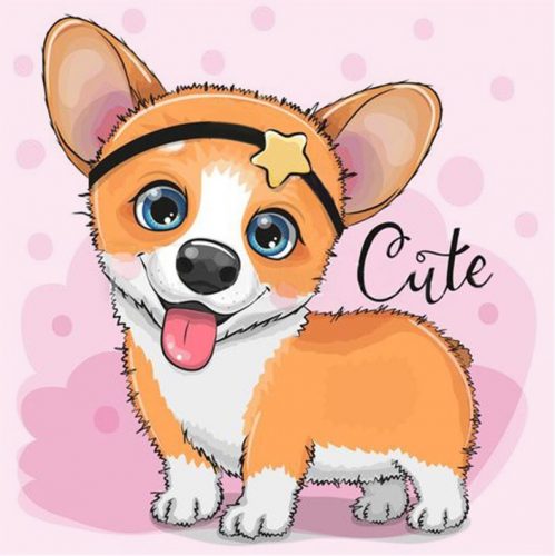 WD2473 Corgi 20x20 cm