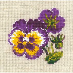 1857 Pair of Pansies 13x13 cm