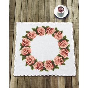 ZU10610 Napkin with roses 45x45 cm