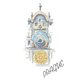 Z10407 Old Town Astronomical Clock in Prague 32x45 cm