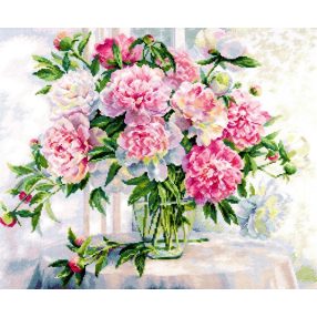 2-51 Peonies by the Window 46x38 cm