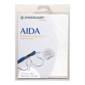 Zweigart Fein Aida 3793-100 18ct hófehér 48x53 cm