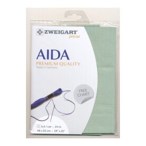Zweigart Stern Aida 3706-611 halványzöld 14ct 48x53 cm