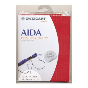 Zweigart Aida 3706-954 14ct piros 48x53 cm
