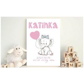 723 Elefántos-lufis babaköszöntő - lány 