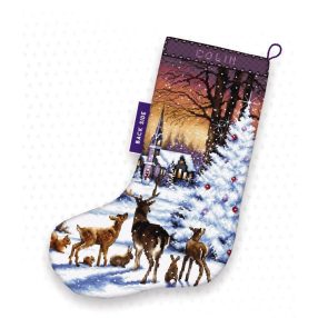 Leti 948 Christmas Wood Stocking 24,5x37 cm