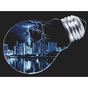 Z10281 City in a light bulb 40x30 cm