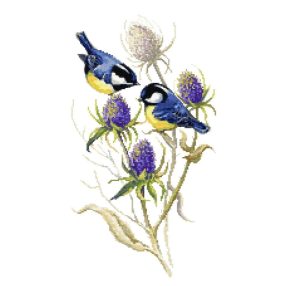 10437 Tits and thistles 31x52 cm