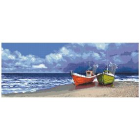 10284 Fishing boats by the sea 61x25 cm