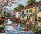 SK174 Quaint Village Shops 30x38 cm