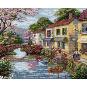 SK174 Quaint Village Shops 30x38 cm