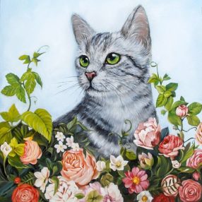 WD2509 Flower Cat 38x38 cm