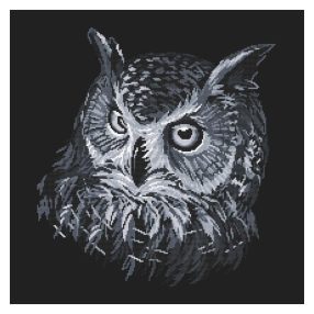 10636 Gray owl 49x49 cm