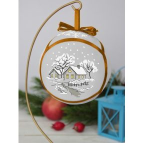 ZU10287 Christmas ball with huts 12 cm