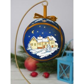 ZU10288 Christmas ball with a town 12 cm