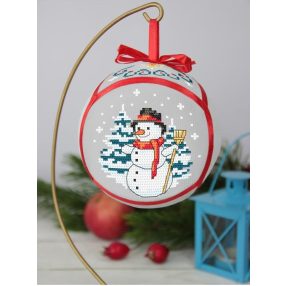 ZU10289 Christmas ball with a snowman 12 cm