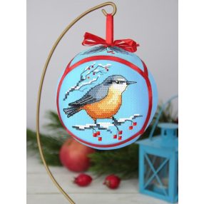 ZU10290 Christmas ball with a bird 12 cm