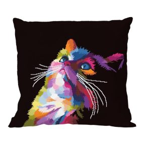 ZU10637-01 Pillow - Colourful cat 40x40 cm