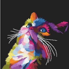 10637 Colourful cat 49x49 cm