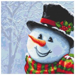 Z10643 Snowman painted with a needle 40x40 cm