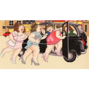 XBC08 Beryl Cook - Taxi! 40x22 cm