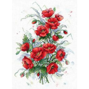 SA037 Fiery flowers 33x23 cm