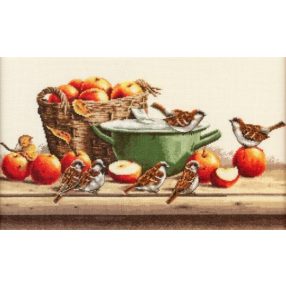 z060 Sparrows and apples 21,2x39 cm